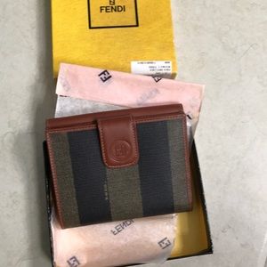Fendi Pequin Striped bifold wallet